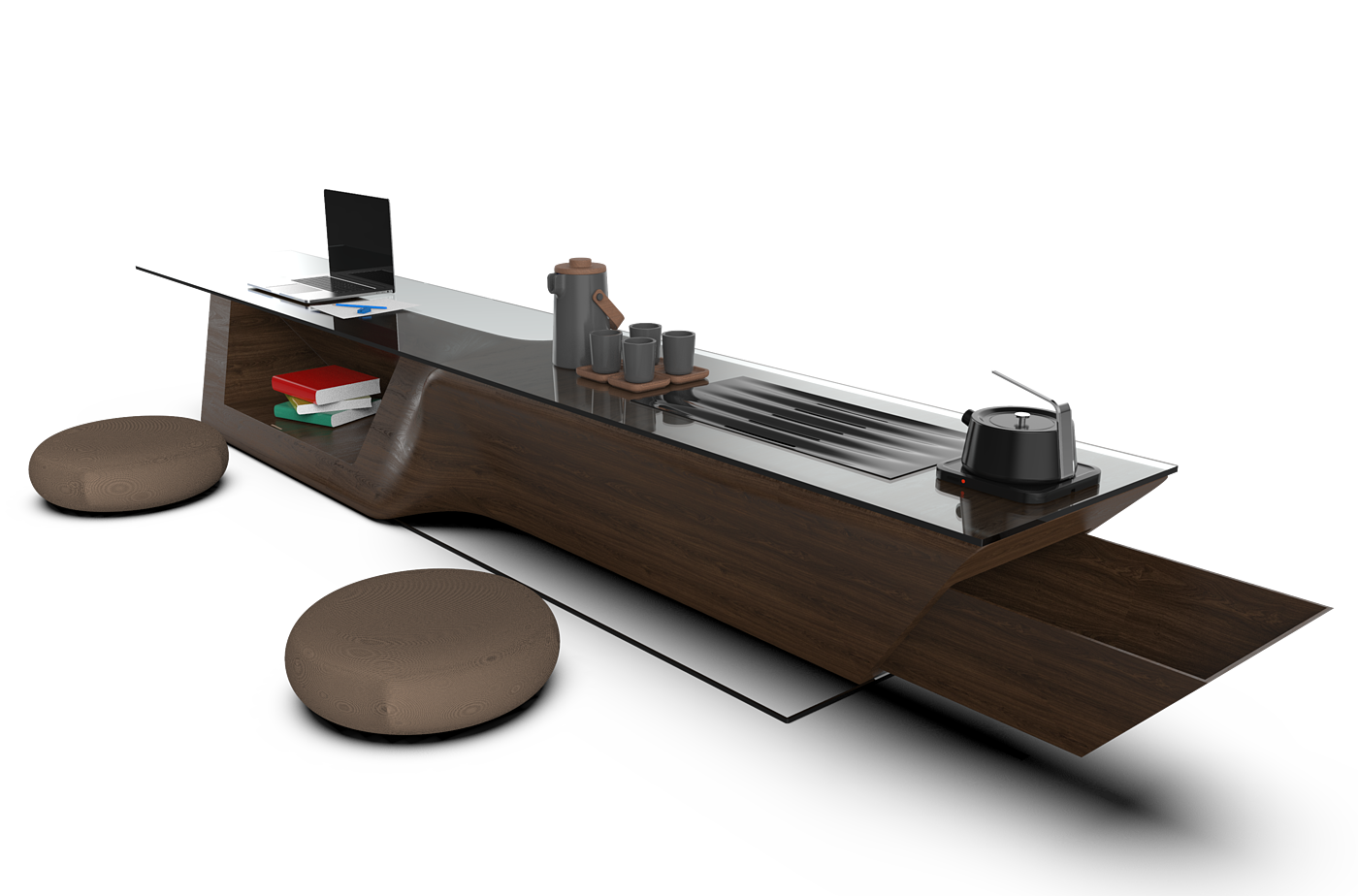 tea table，wood，modelling，