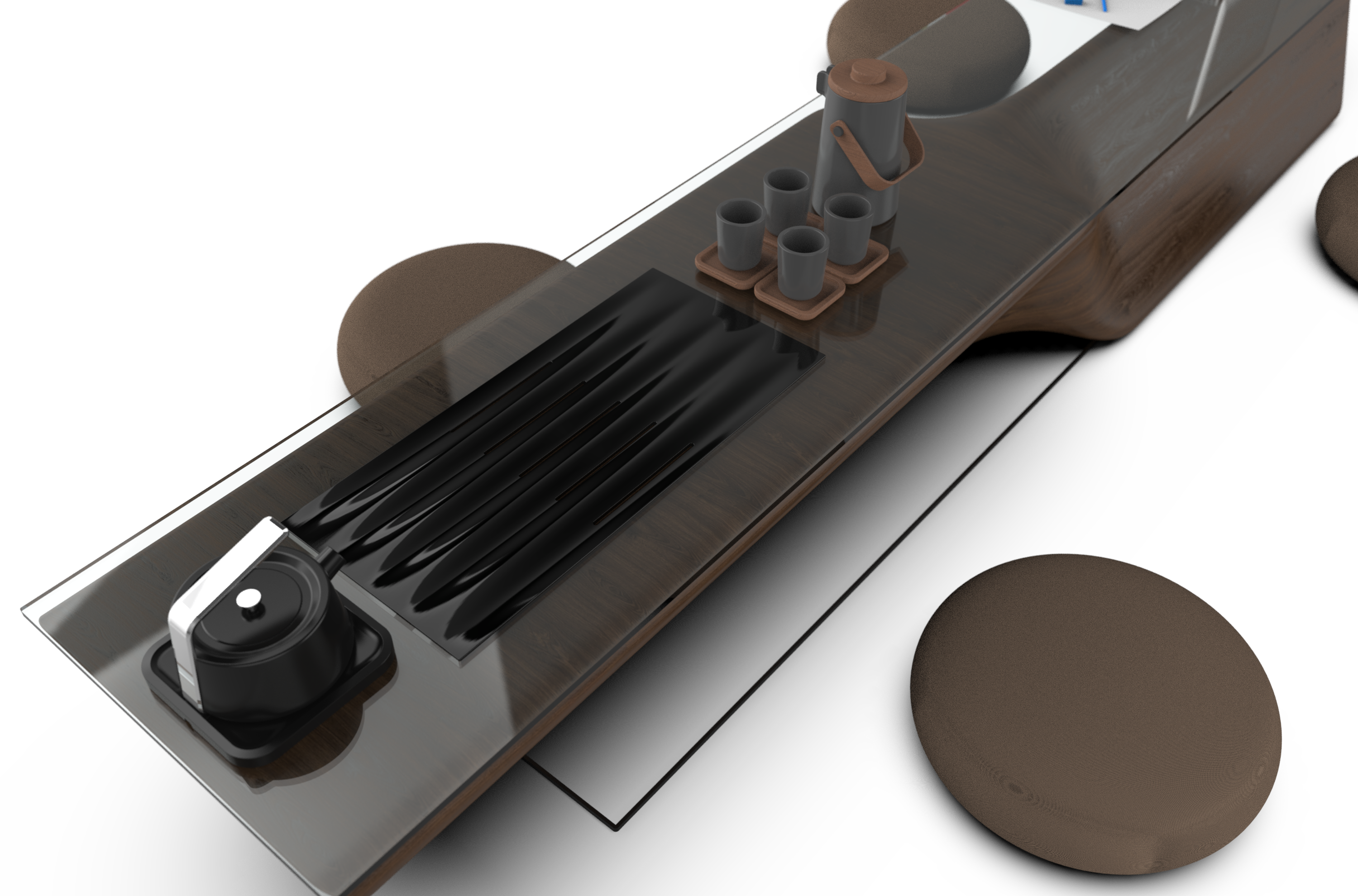 tea table，wood，modelling，