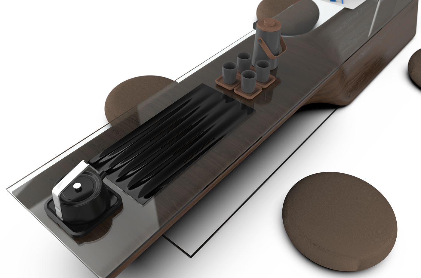 tea table，wood，modelling，