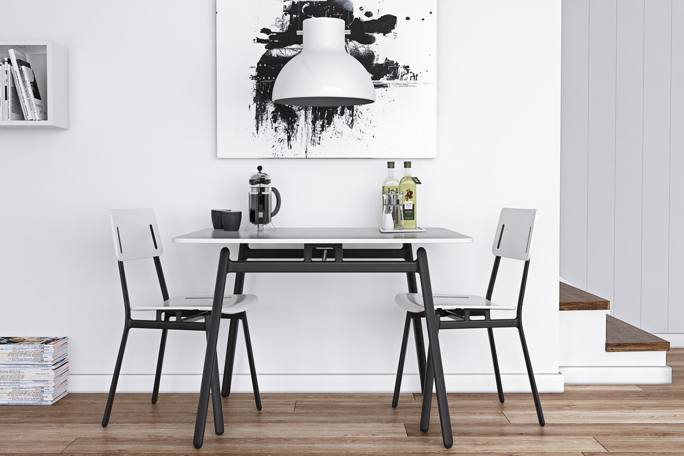ALTONA，chair，Simplicity，black and white，