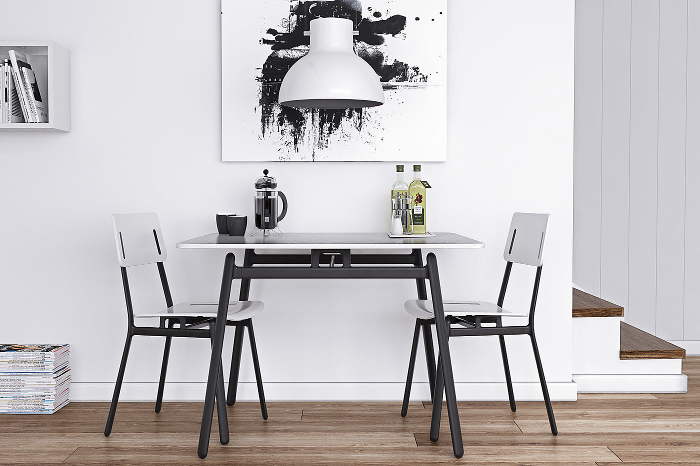 ALTONA，chair，Simplicity，black and white，