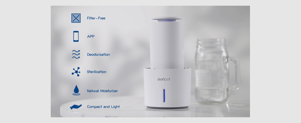 Puripot integrated personal air purifier，