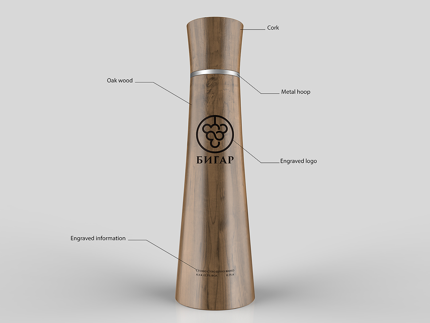 Bigar Wine Bottle，packing design，woodiness，Wine，