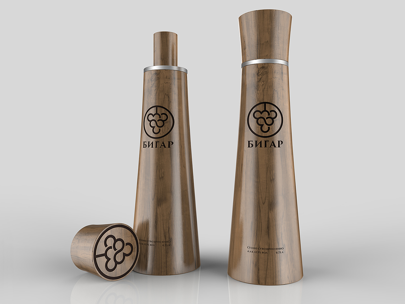 Bigar Wine Bottle，包装设计，木质，葡萄酒，