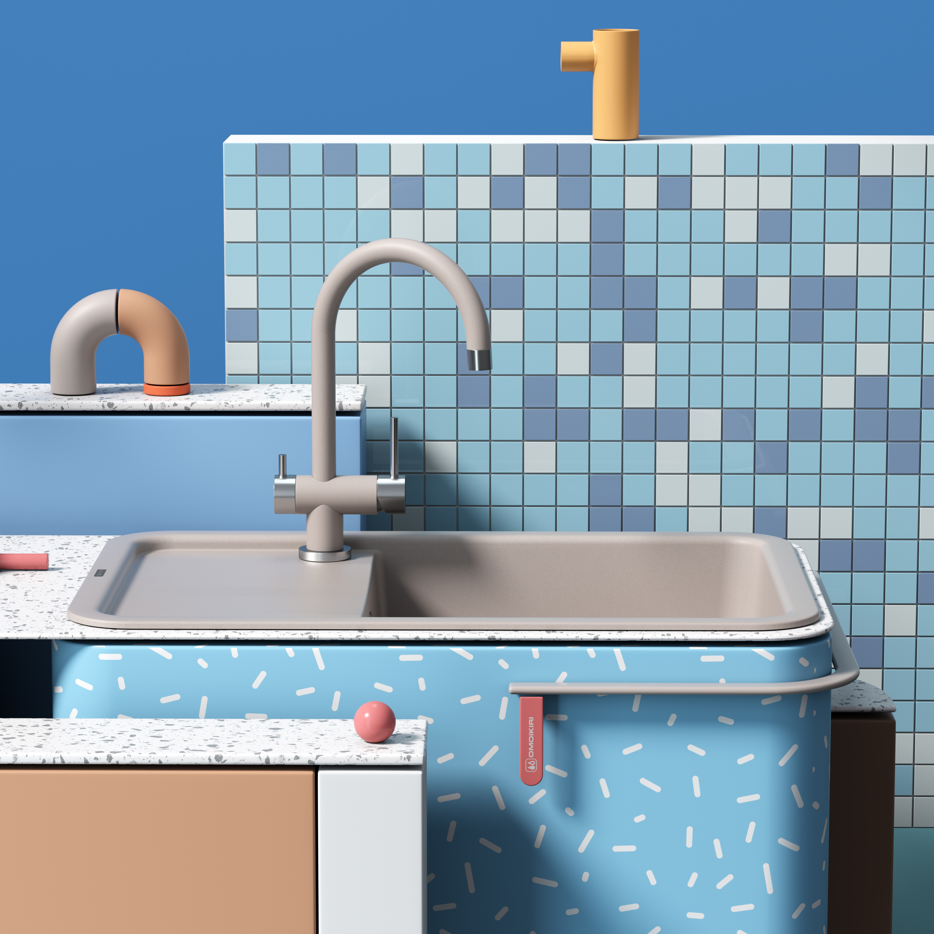 Morandi，OMOIKIR，Artificial stone sink，Kitchen faucet，Ins wind，