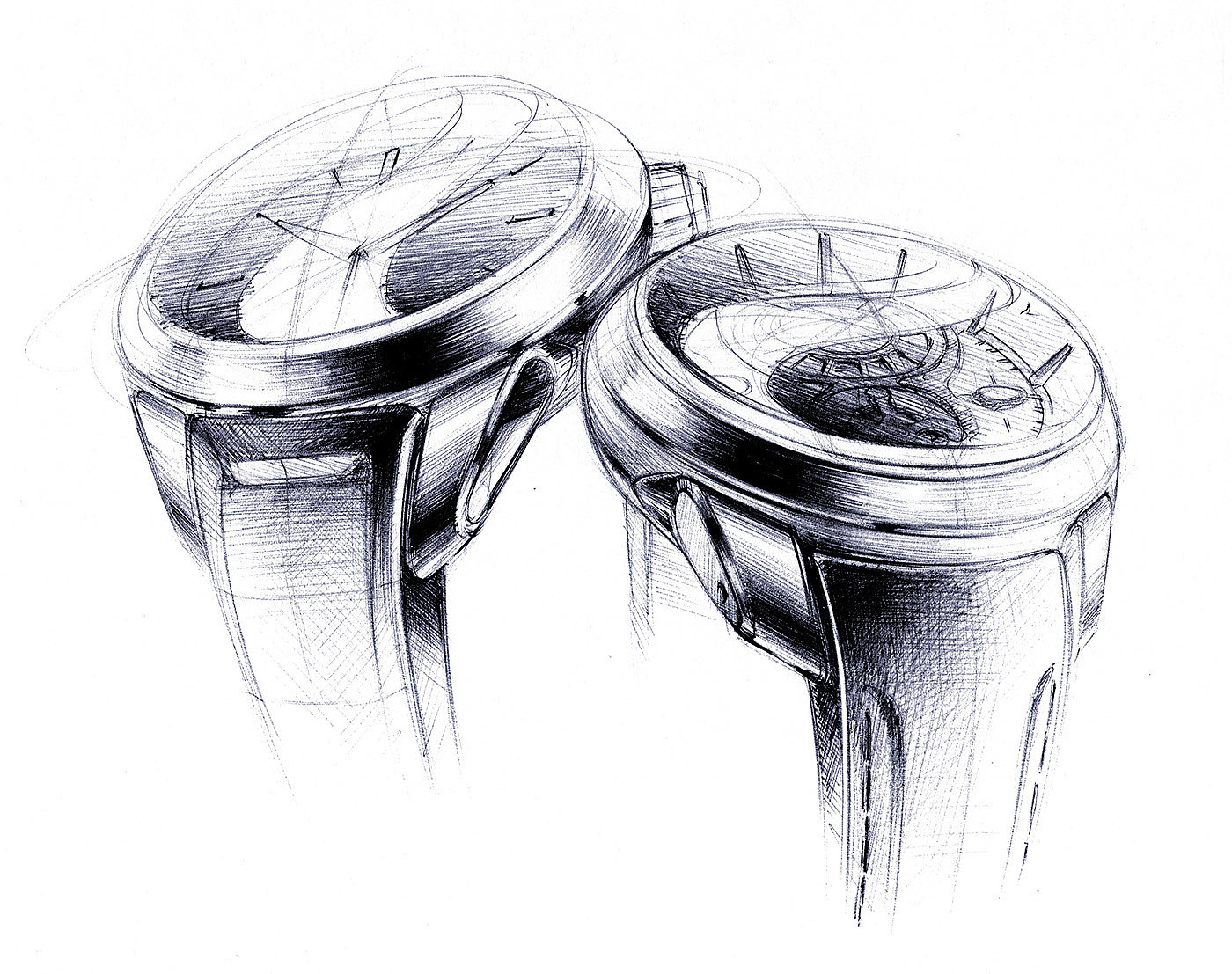 product design，Line，Wrist watch，Hand drawn，