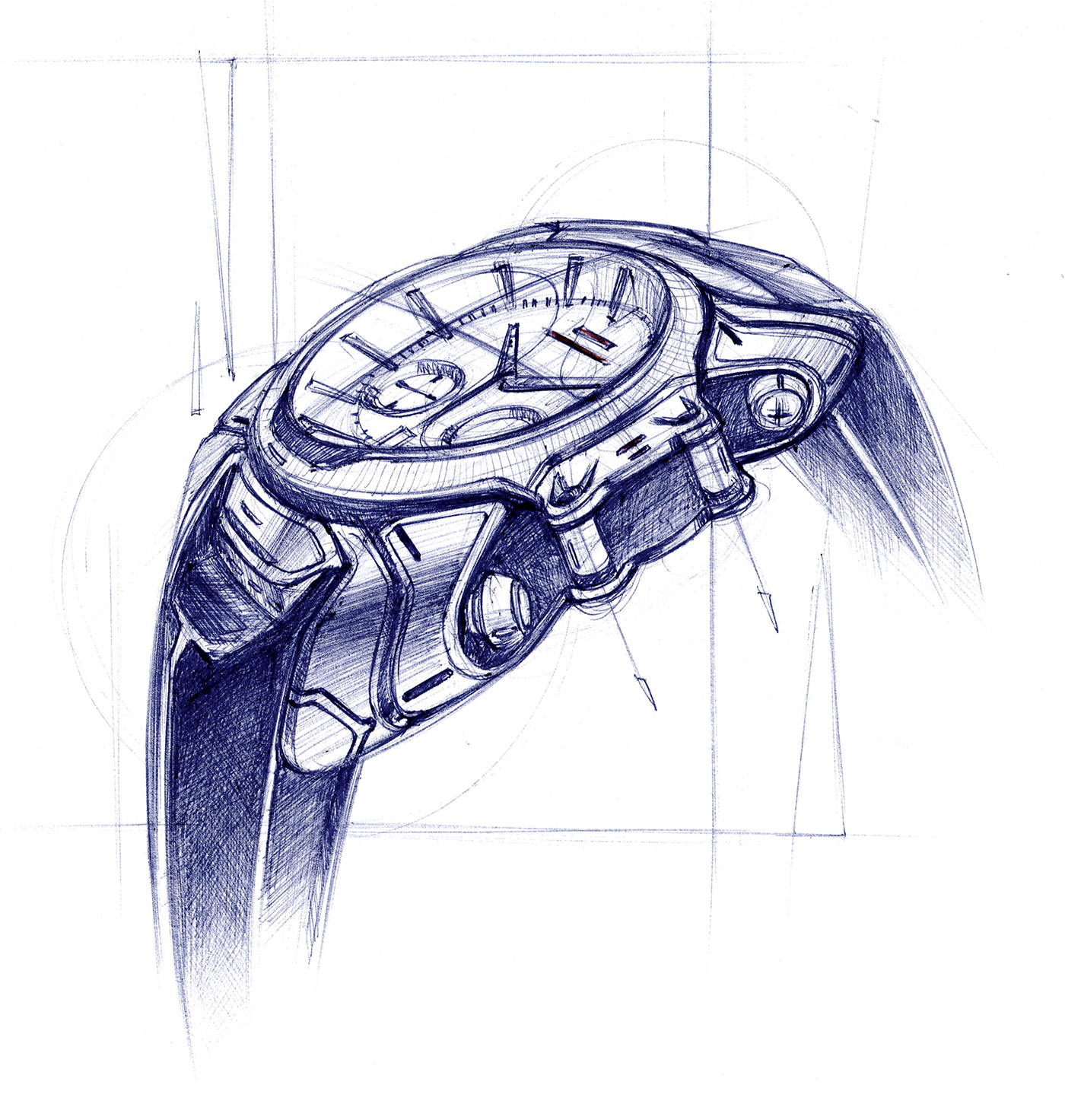 product design，Line，Wrist watch，Hand drawn，
