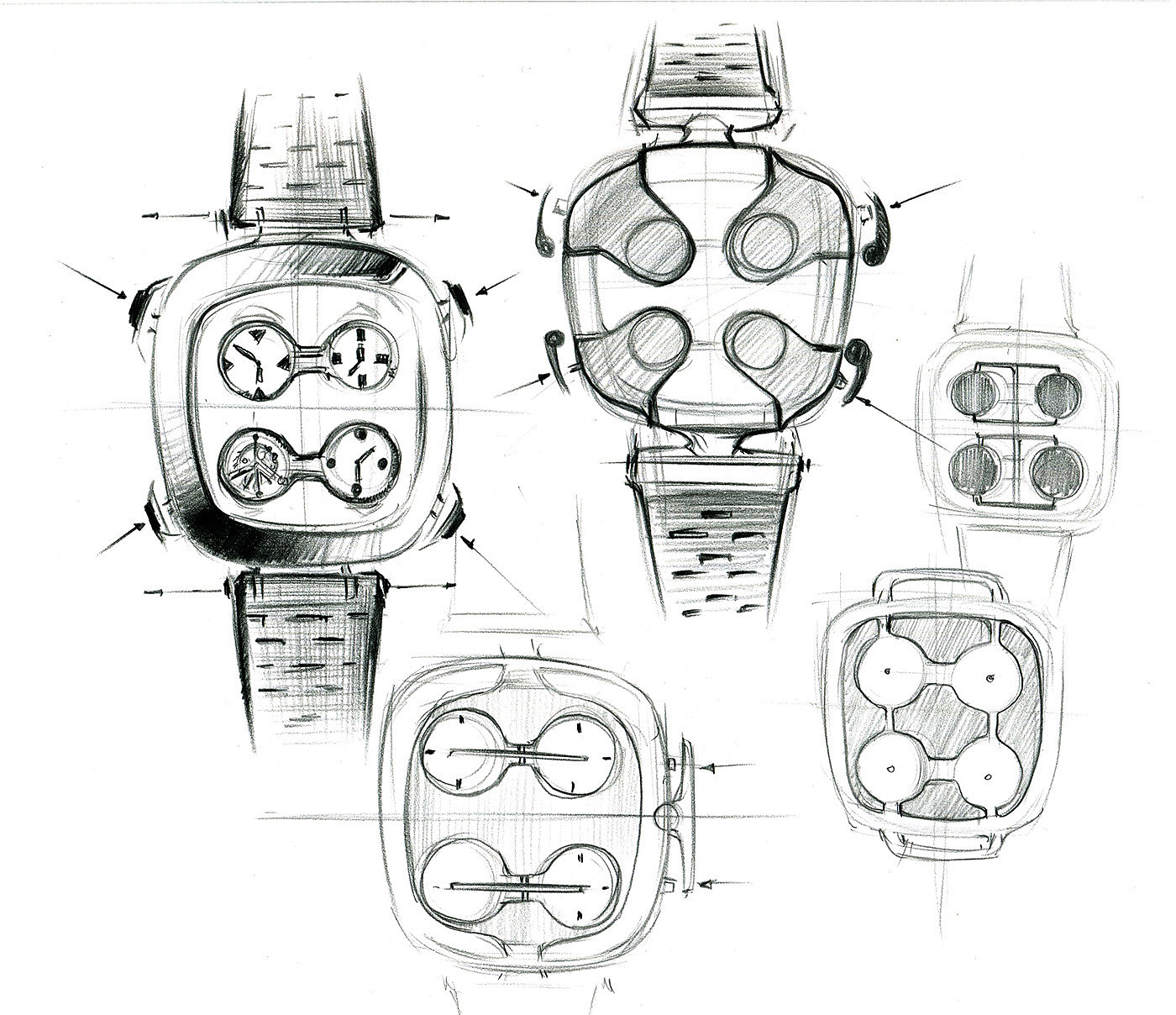 product design，Line，Wrist watch，Hand drawn，
