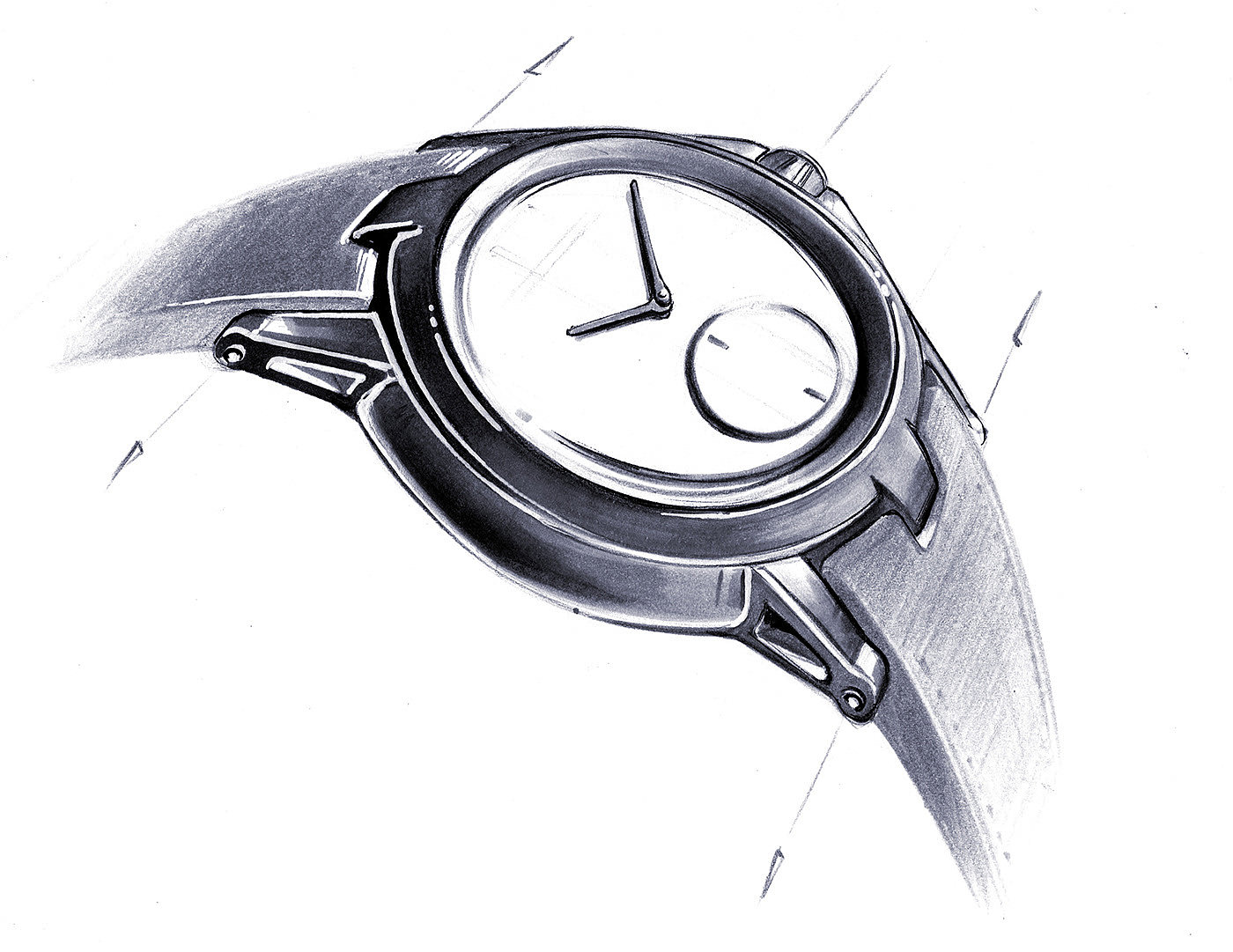 product design，Line，Wrist watch，Hand drawn，