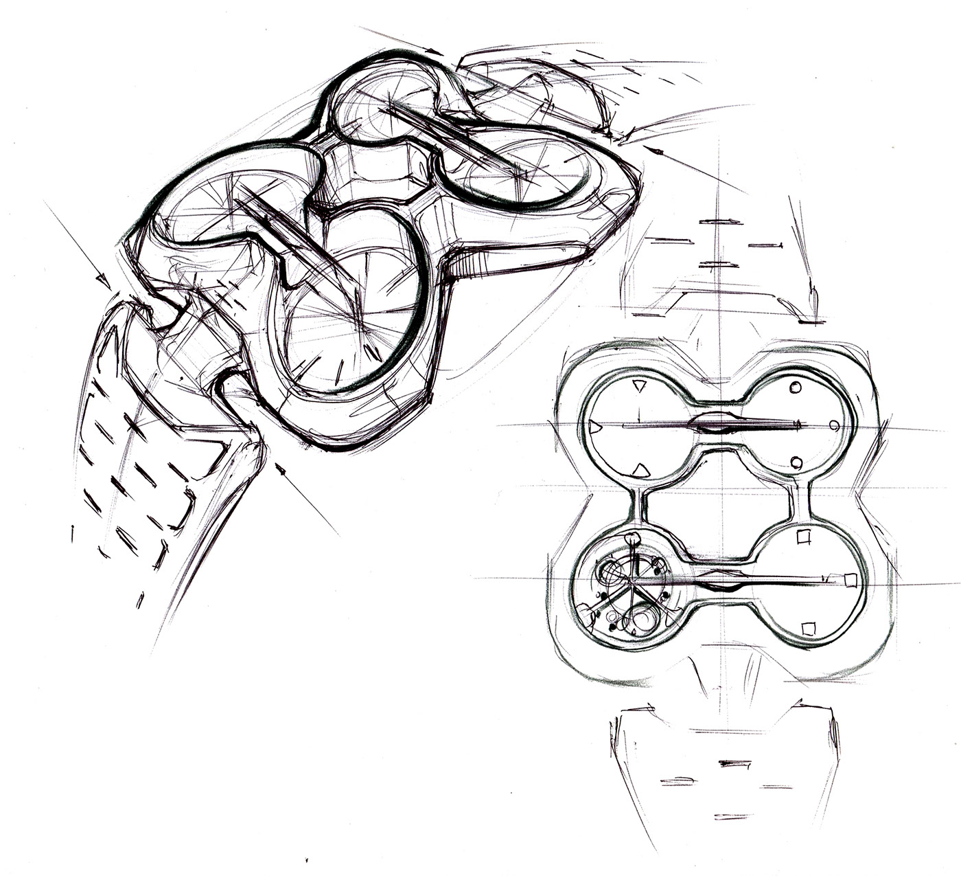 product design，Line，Wrist watch，Hand drawn，