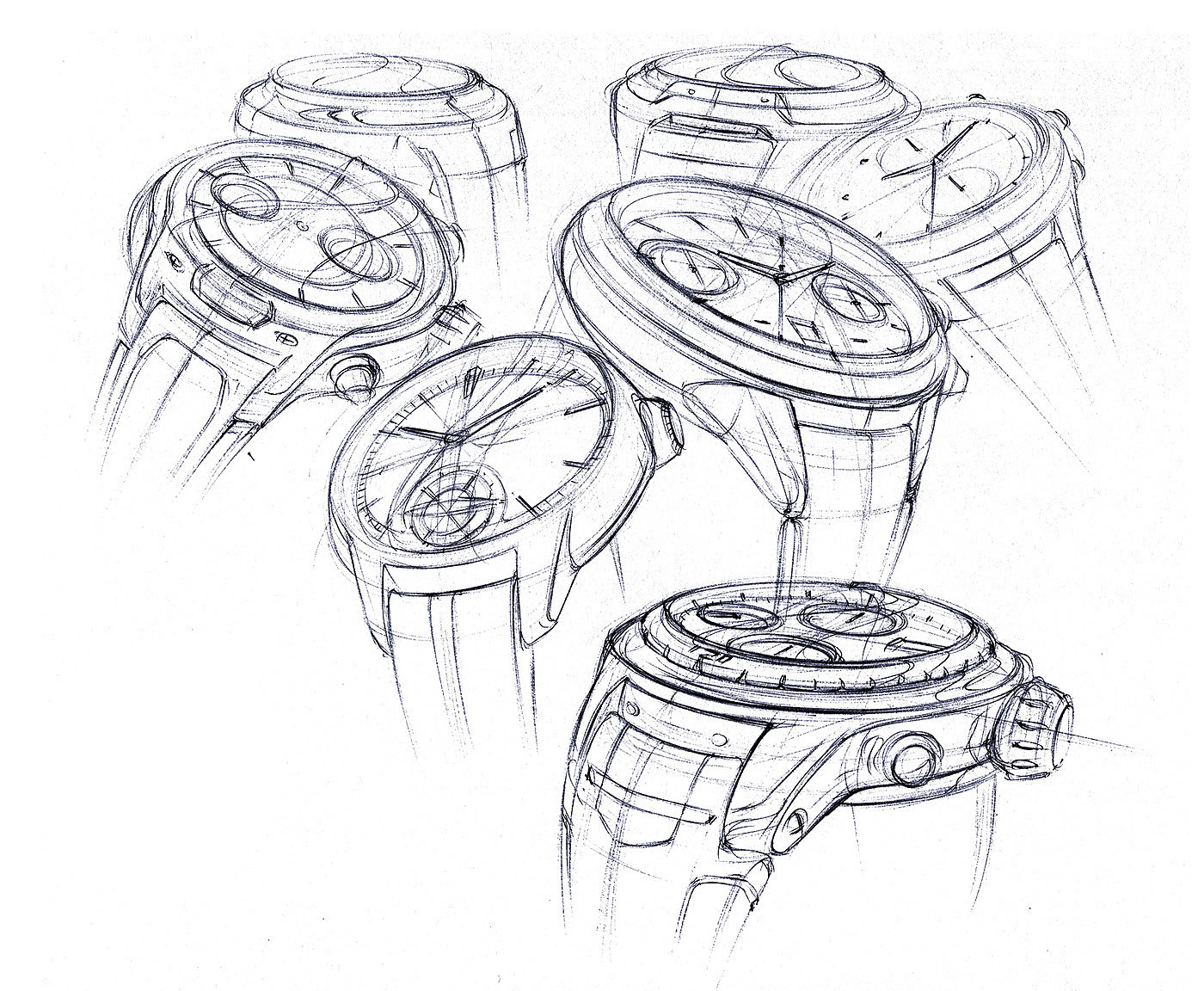 product design，Line，Wrist watch，Hand drawn，