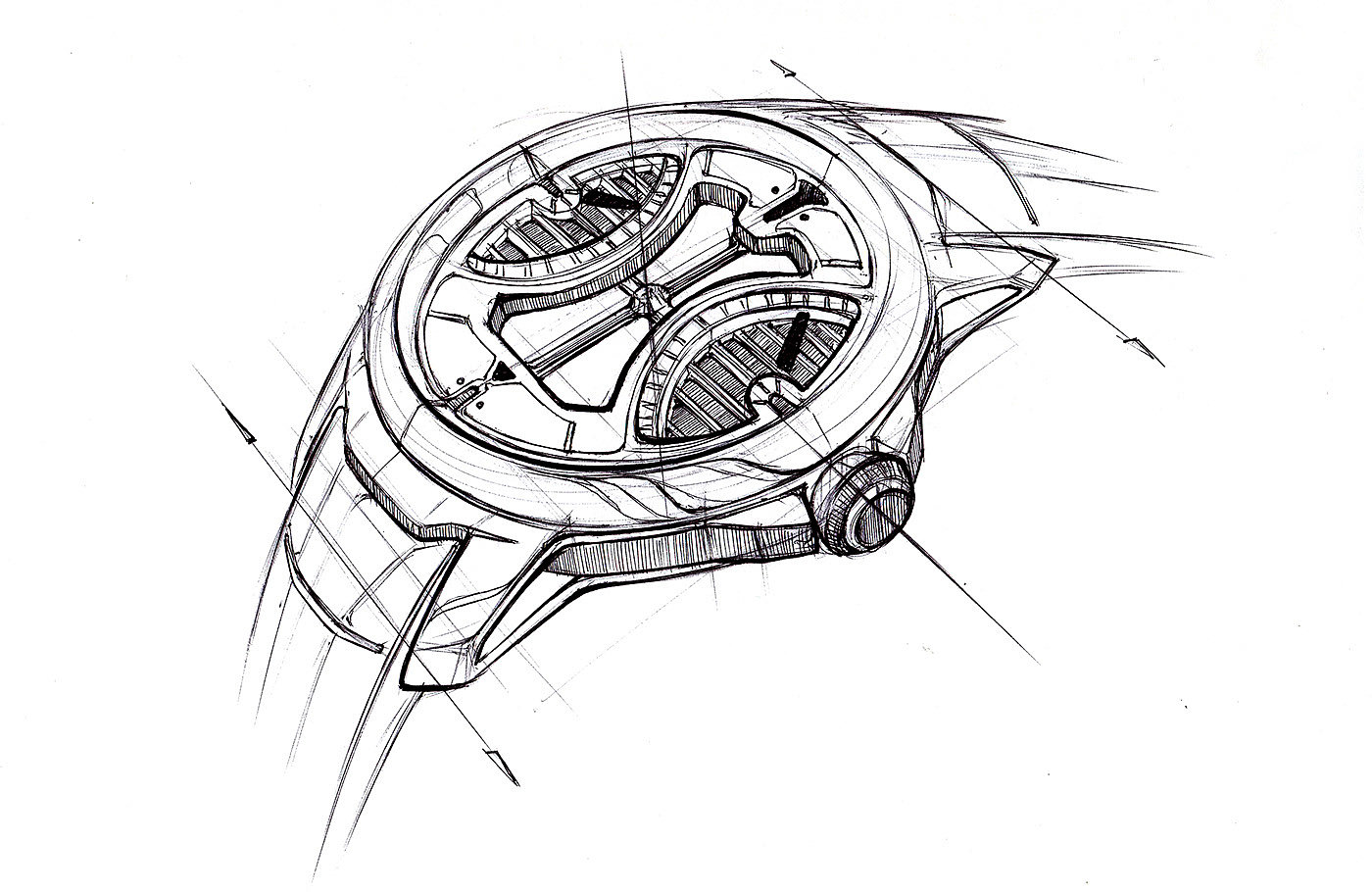 product design，Line，Wrist watch，Hand drawn，