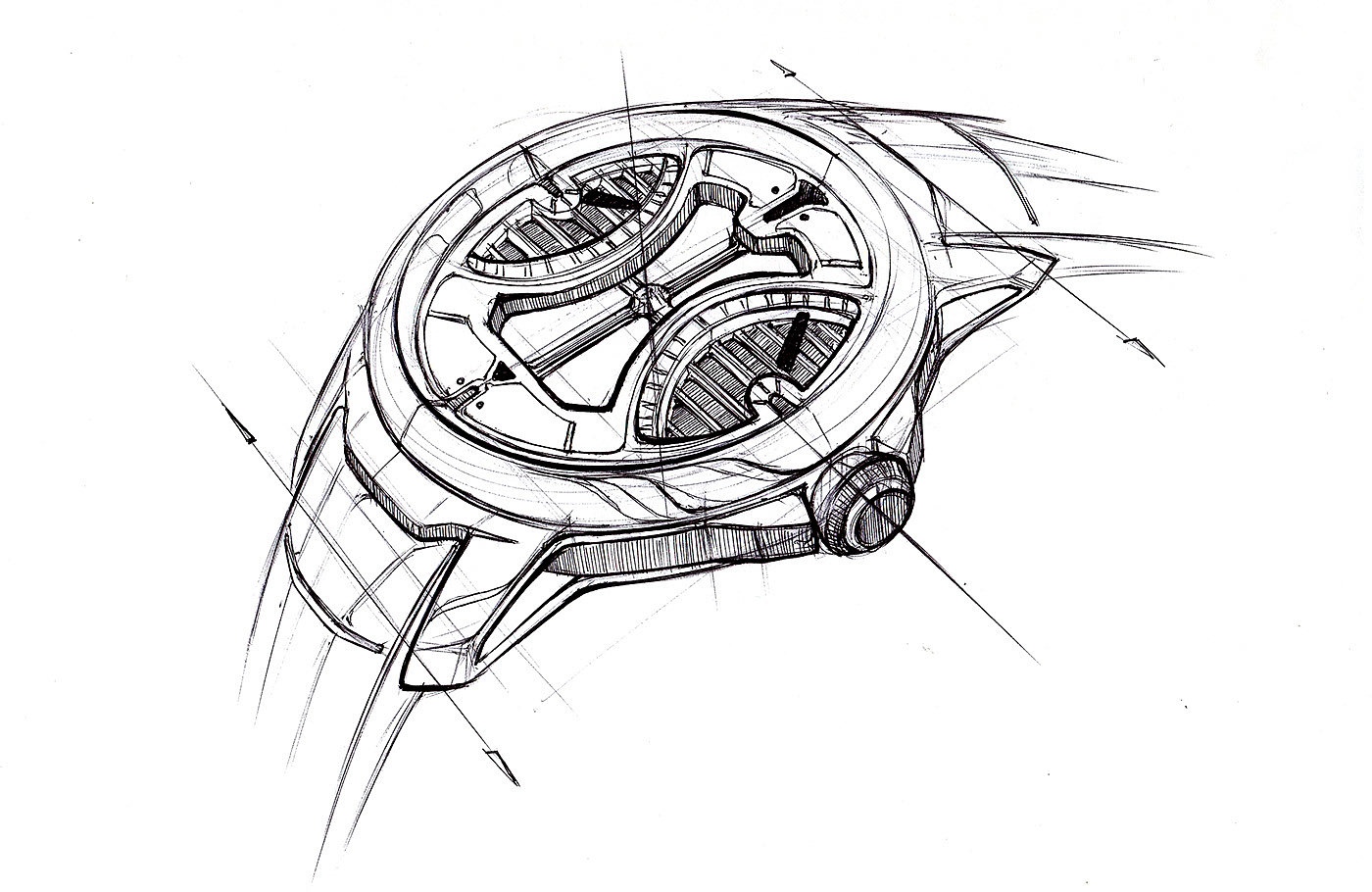 产品设计，线稿，手表，手绘，