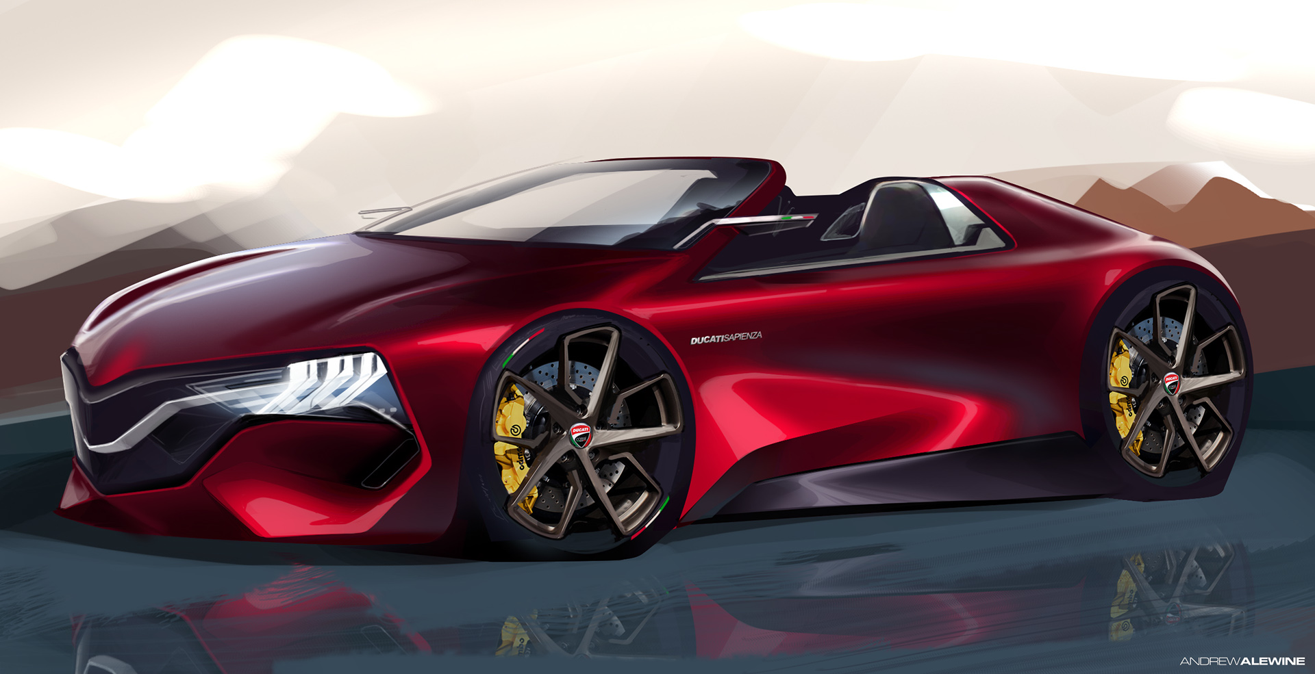 Alewine，design sketch，vehicle，