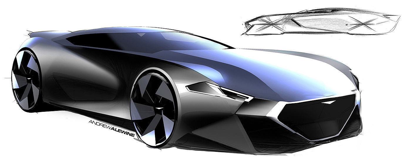 Alewine，design sketch，vehicle，