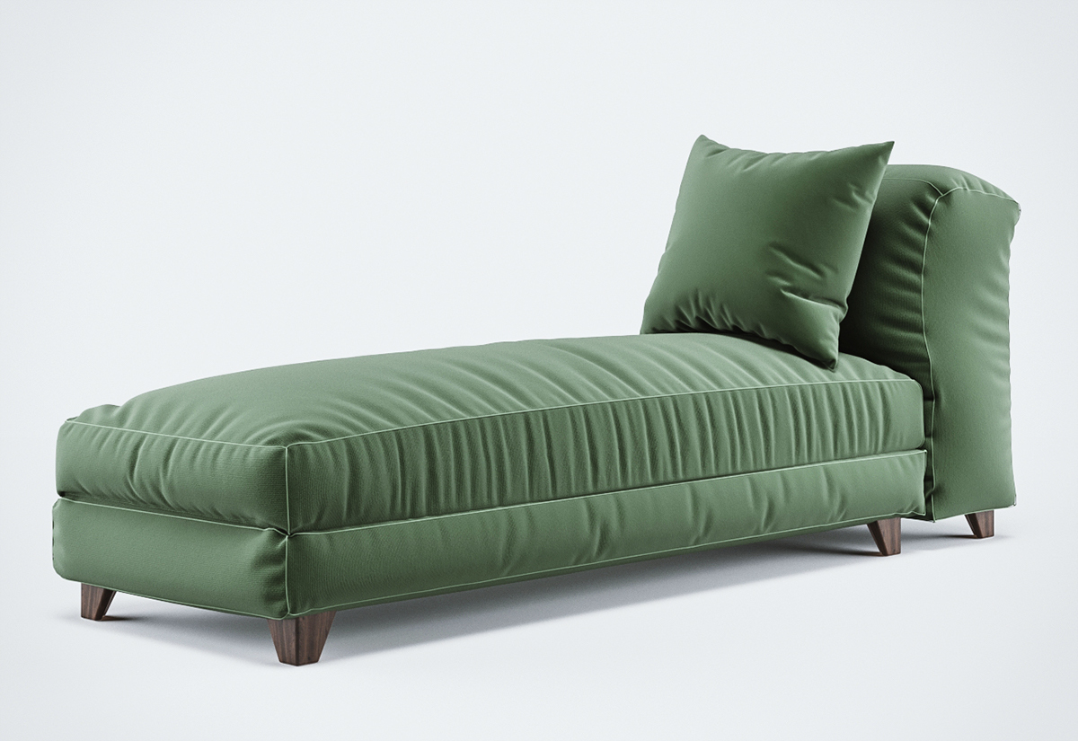 green，sofa，Recamier，