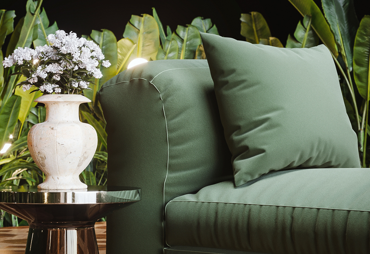 green，sofa，Recamier，