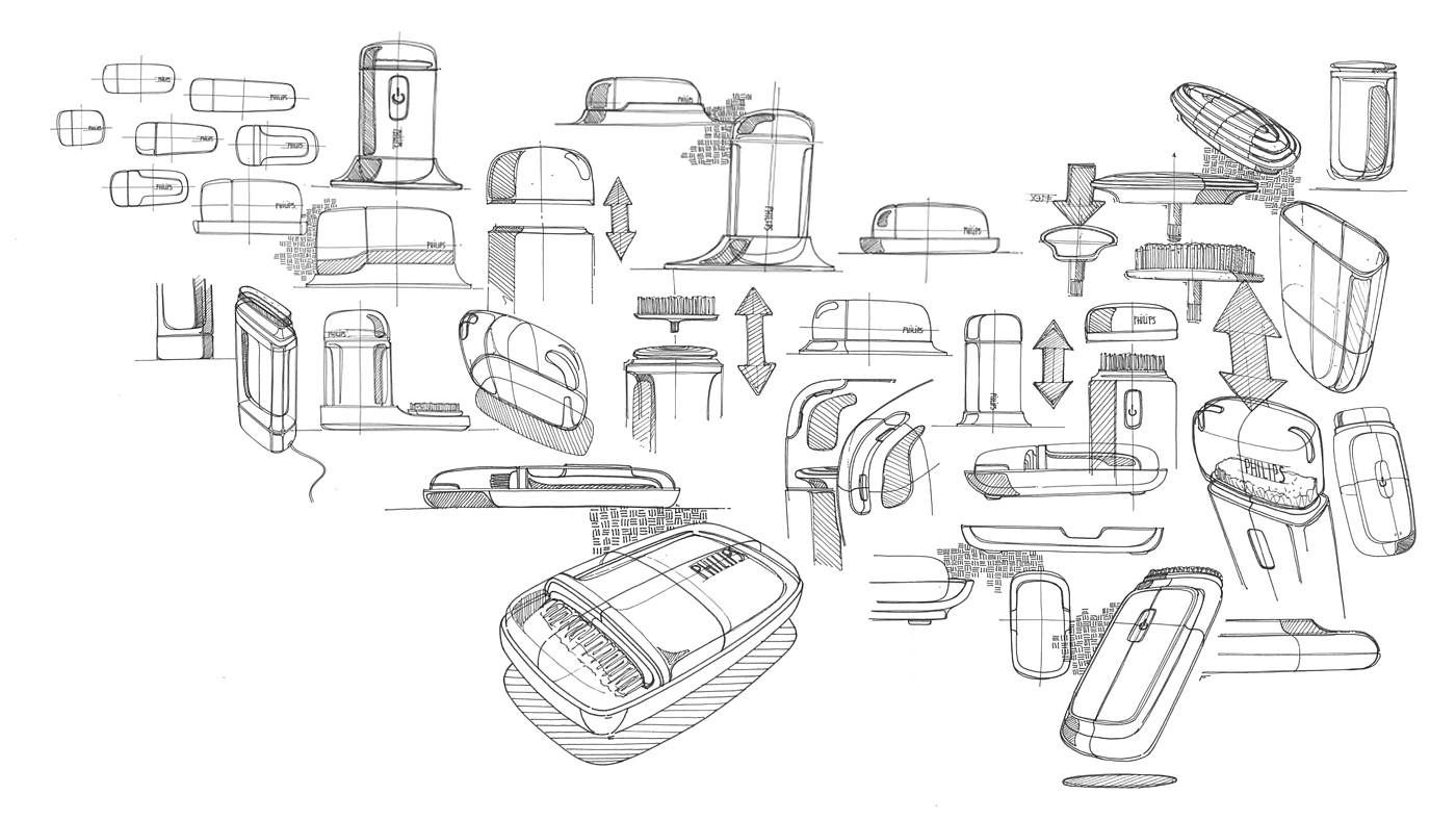 清洁刷，飞利浦，Dualskin，清洁仪，工业设计，电动清洁刷，