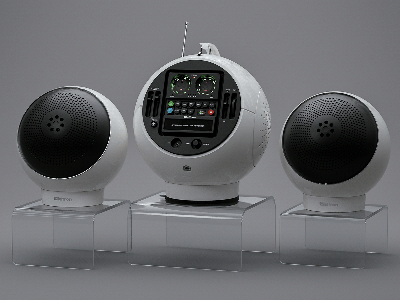 Weltron 2010 Stereo，Intelligent sound，white，