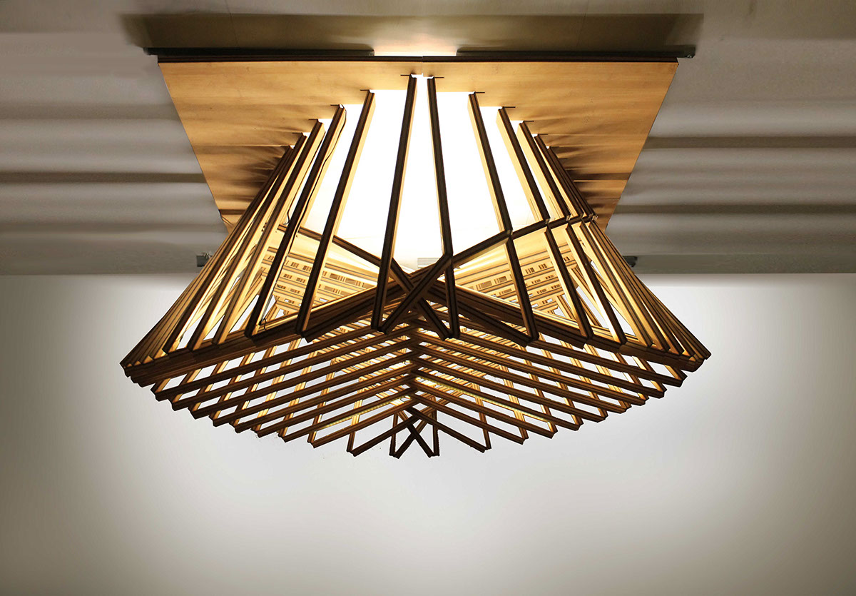 Rising Light Fixture，a chandelier，Metal，