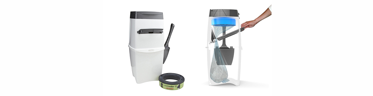 Litter Locker，trash can，white，