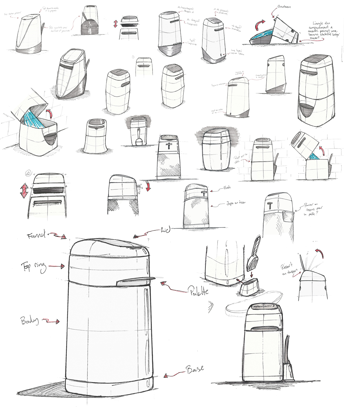 Litter Locker，trash can，white，