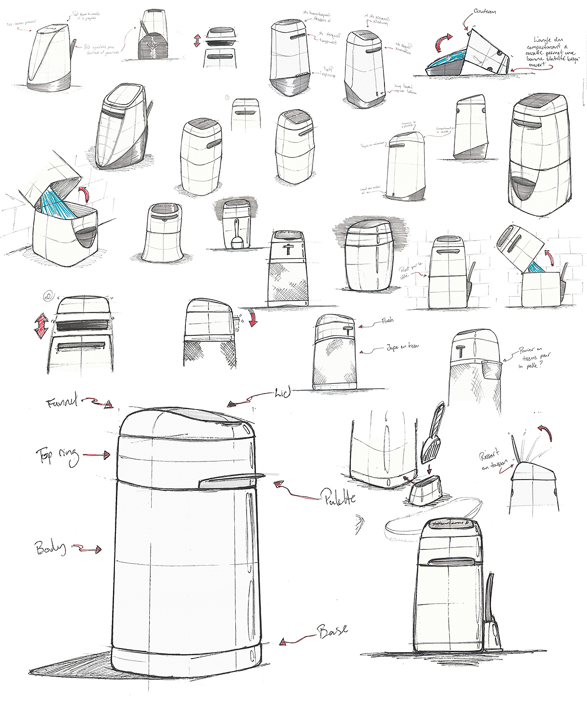 Litter Locker，trash can，white，