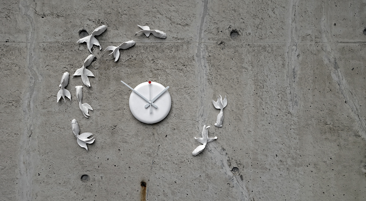 Clock，Home Furnishing，articles for daily use，originality，Goldfish，