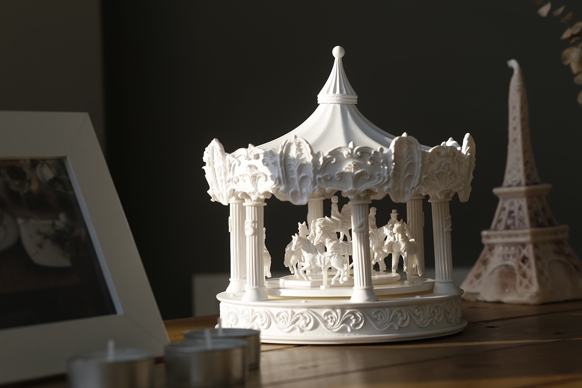 merry-go-round，Clock，It's dad，The minute hand is mom，The second hand is a little boy，