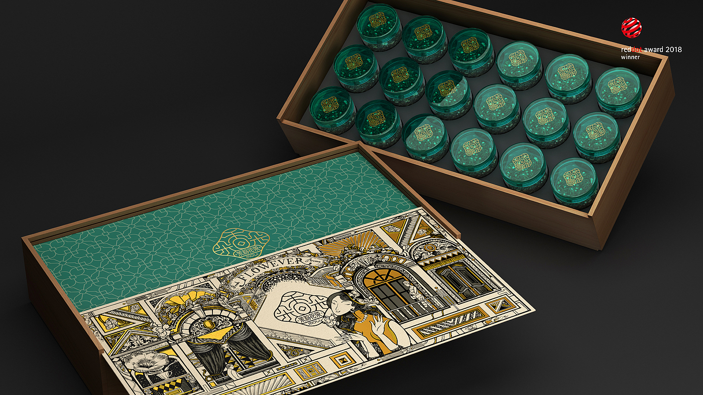 Tea packaging，Creative packaging，Illustration design，Style of the Republic of China，Jasmine Tea，Green packaging，