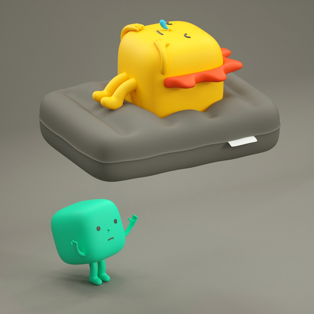 c4d，Cartoon characters，comic，CUBE ARTWORK，