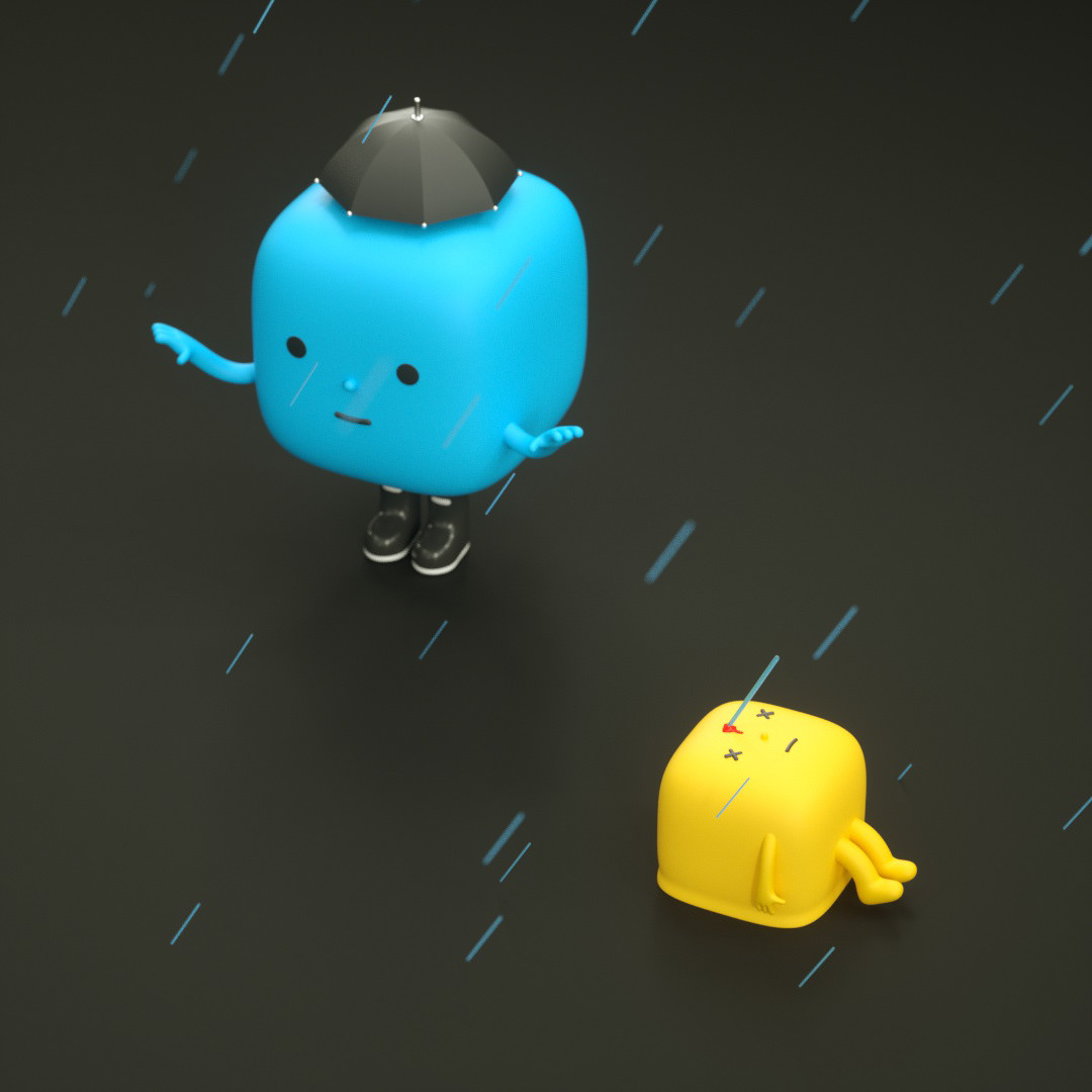 c4d，Cartoon characters，comic，CUBE ARTWORK，