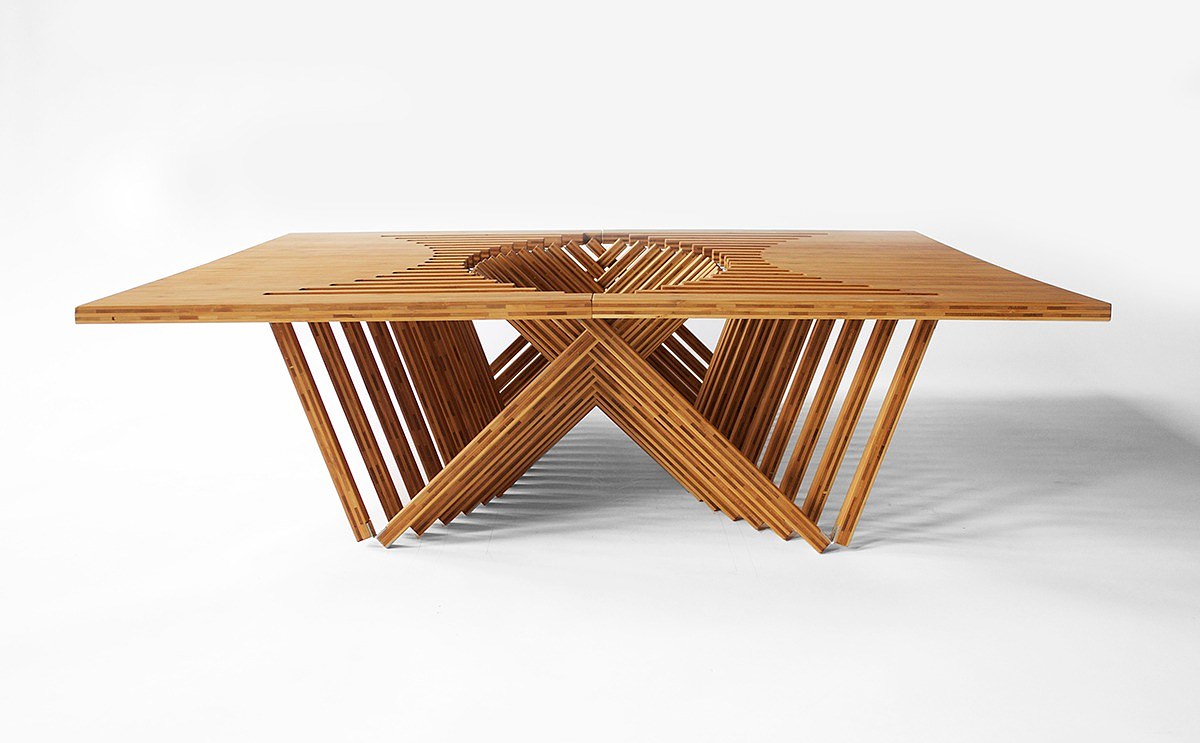 木质，家具设计，Rising Table，