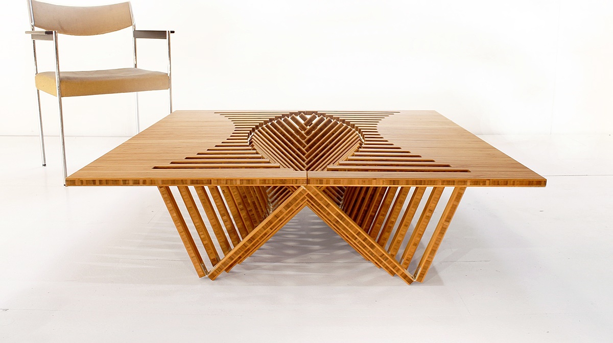 木质，家具设计，Rising Table，