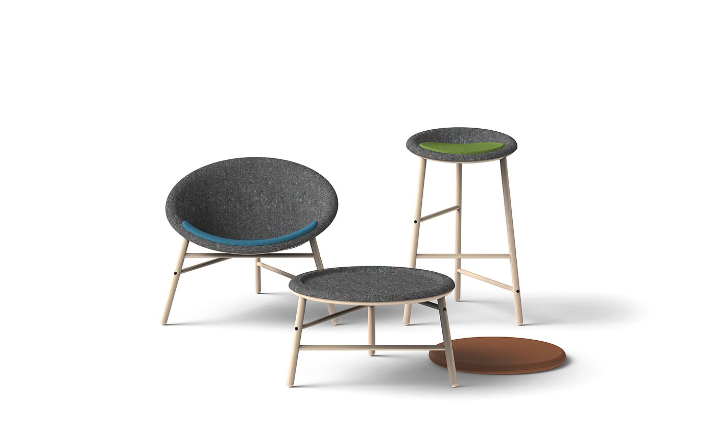 2019 red dot product design award，reddot，Recyclable，Beech，felt，Leisure chair，Collodi，