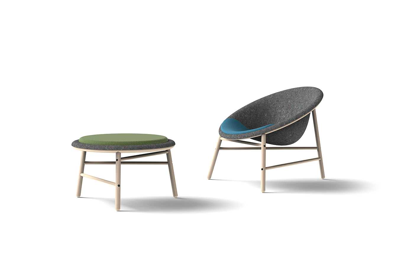 2019 red dot product design award，reddot，Recyclable，Beech，felt，Leisure chair，Collodi，