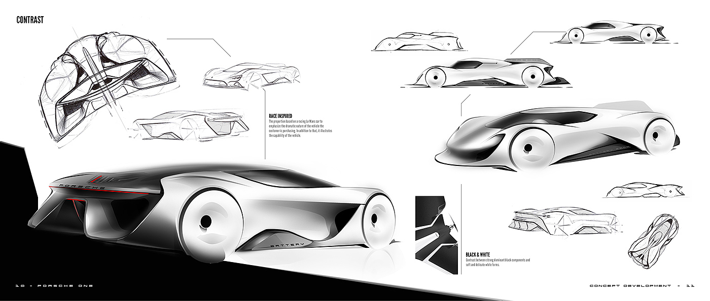 Porsche One，汽车设计，概念设计，