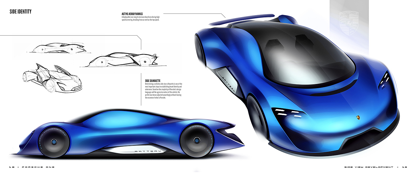 Porsche One，Automobile design，conceptual design，