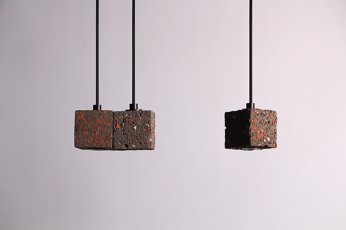 a chandelier，Recycled concrete，Flowerpot，Home Furnishing，originality，