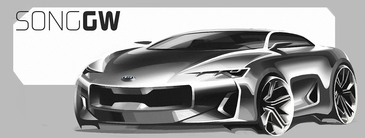Automatic design，automobile，Hand drawn，Render，industrial design，