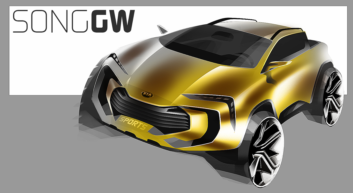 Automatic design，automobile，Hand drawn，Render，industrial design，