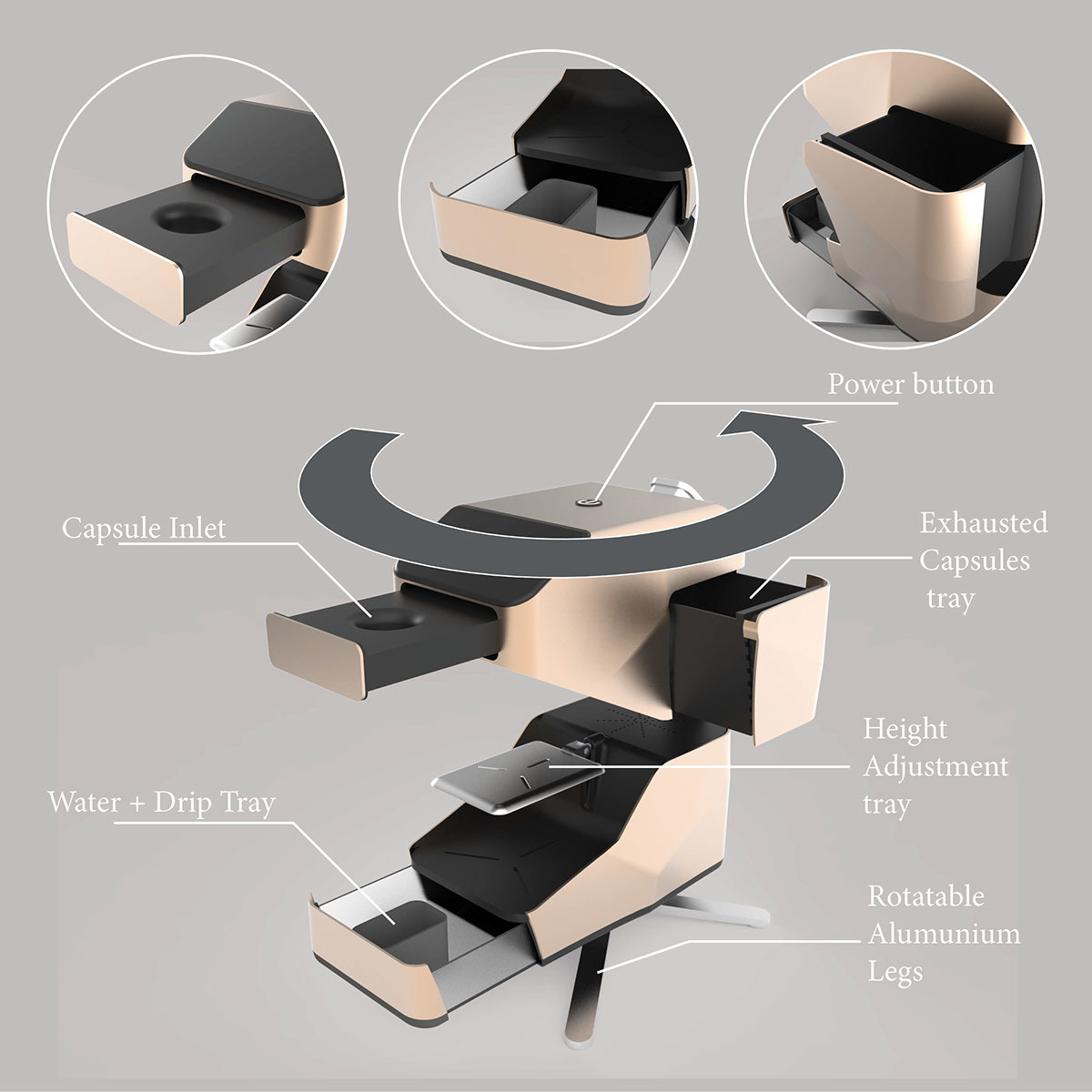 The combination of future and retro，Four leg support，Reinforced aluminum spine，Convenient rotation，