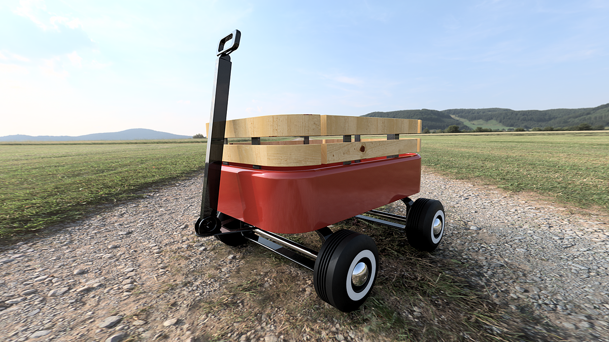 woodiness，delicate，Red metal，lithe，wheelbarrow，
