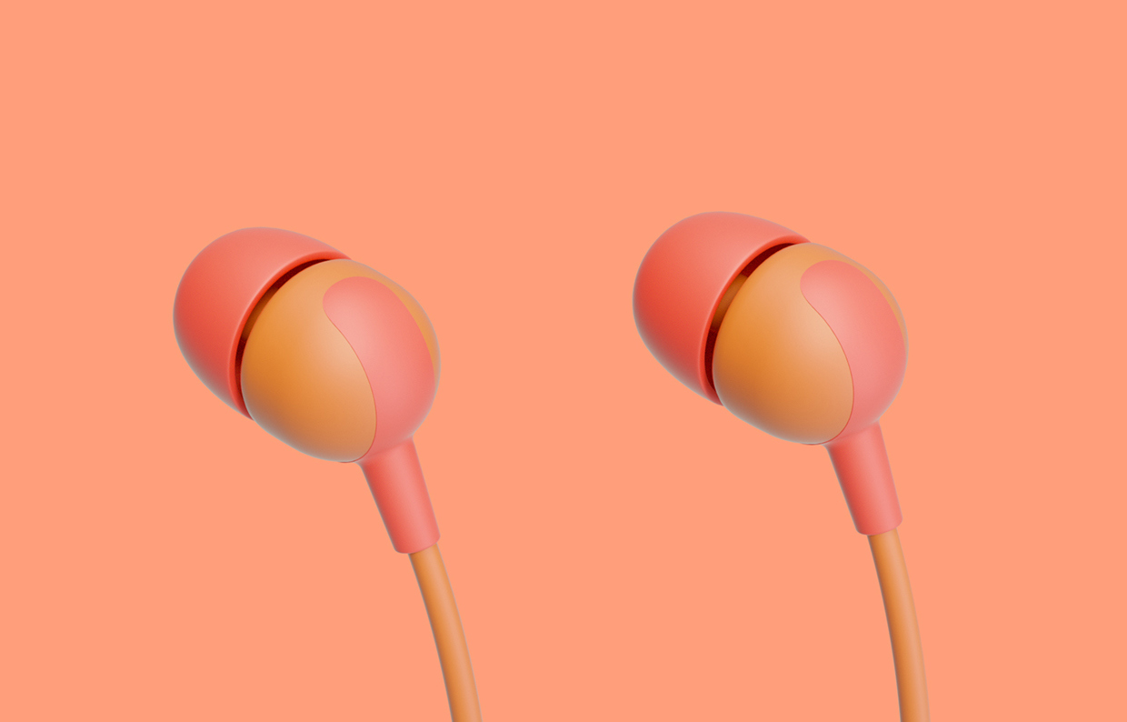 In ear，colourful，product design，industrial design，headset，