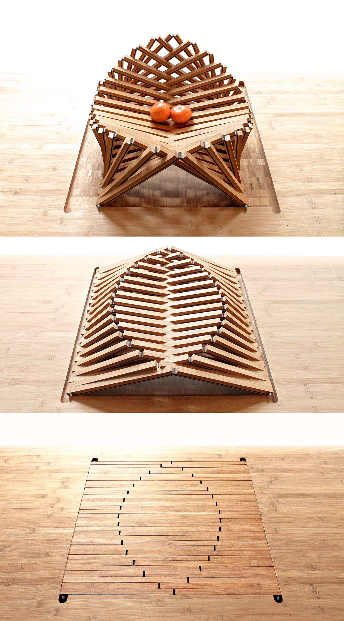 Fruit tray，Bamboo，fold，Shell shape，