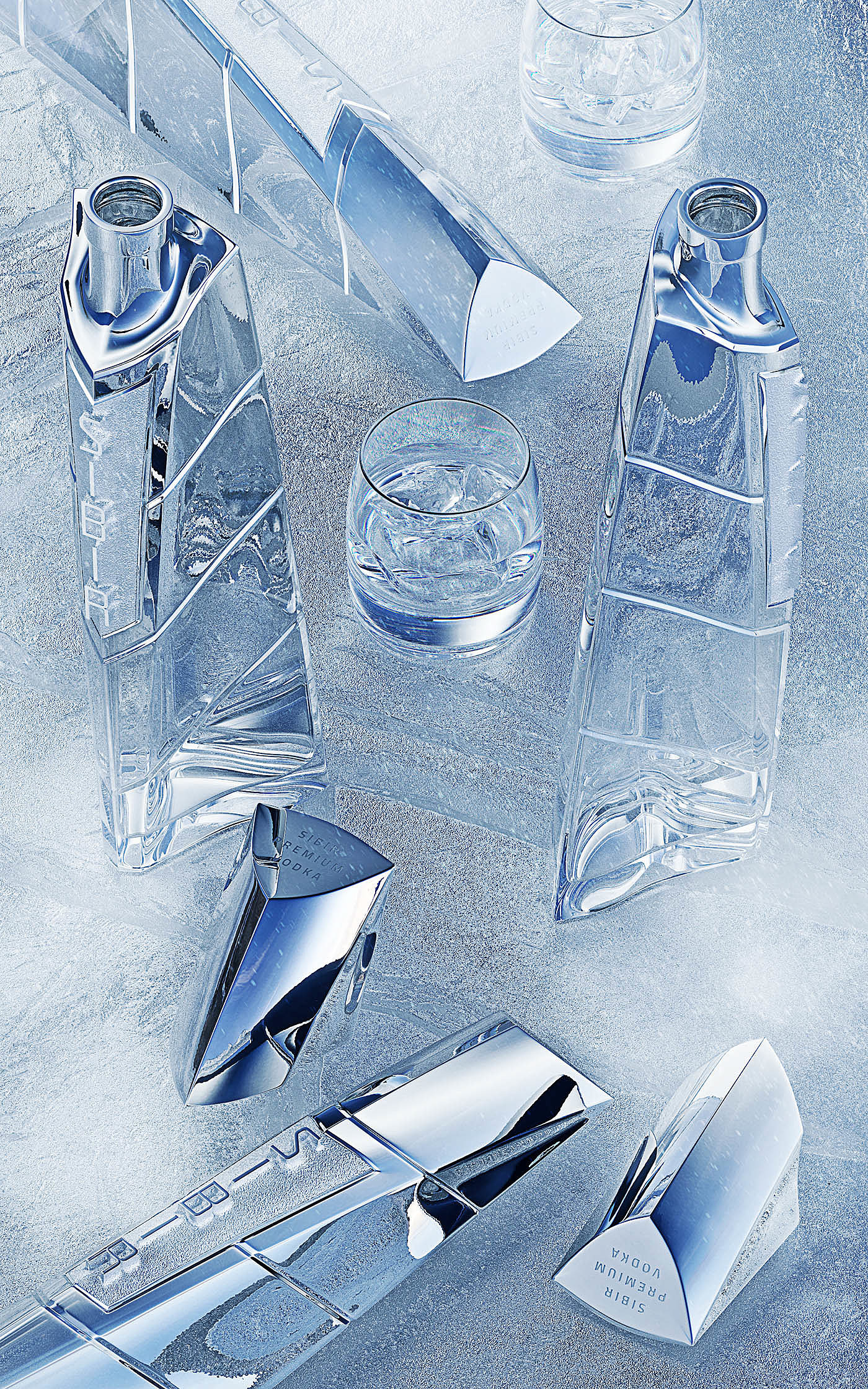 high-end，Galvanized，Glass，bottle，Vodka，