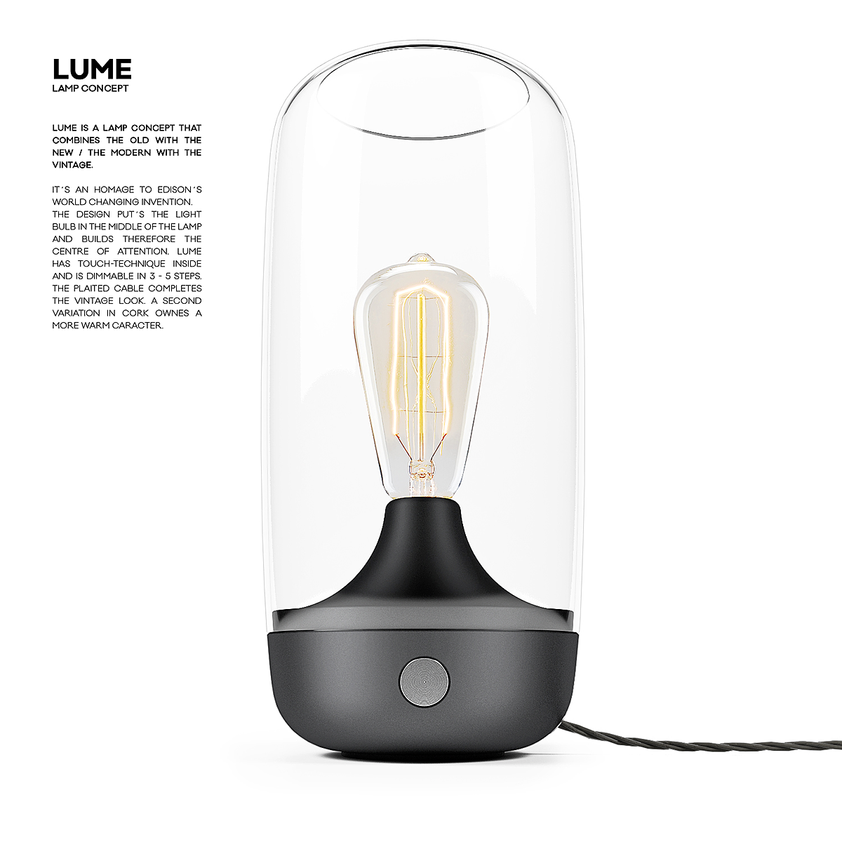 黑色，灯具设计，LUME LAMP，