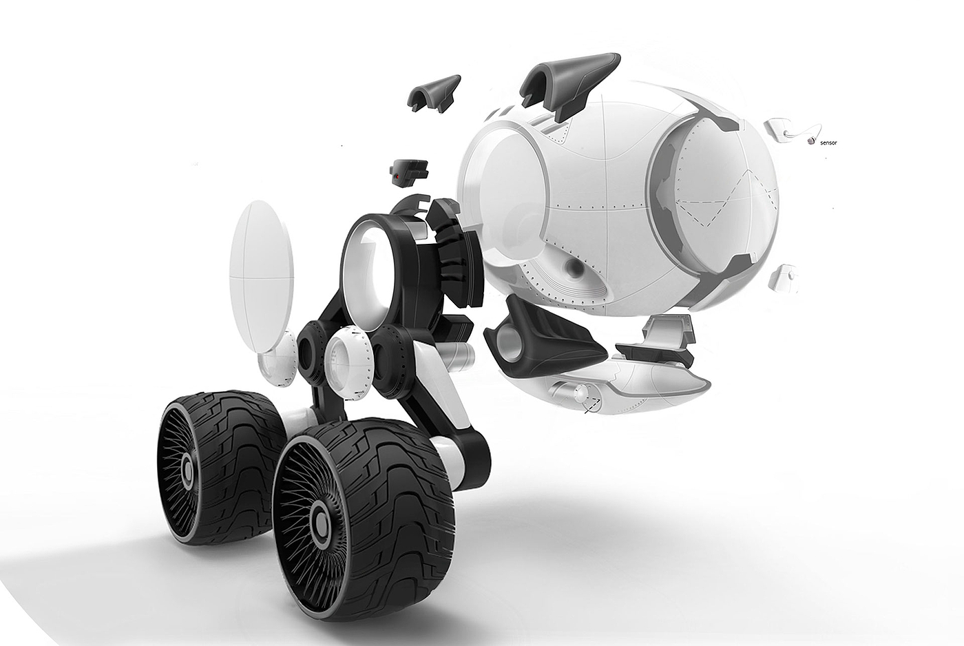 工业设计，walking drone，无人驾驶自卸汽车，无人机，