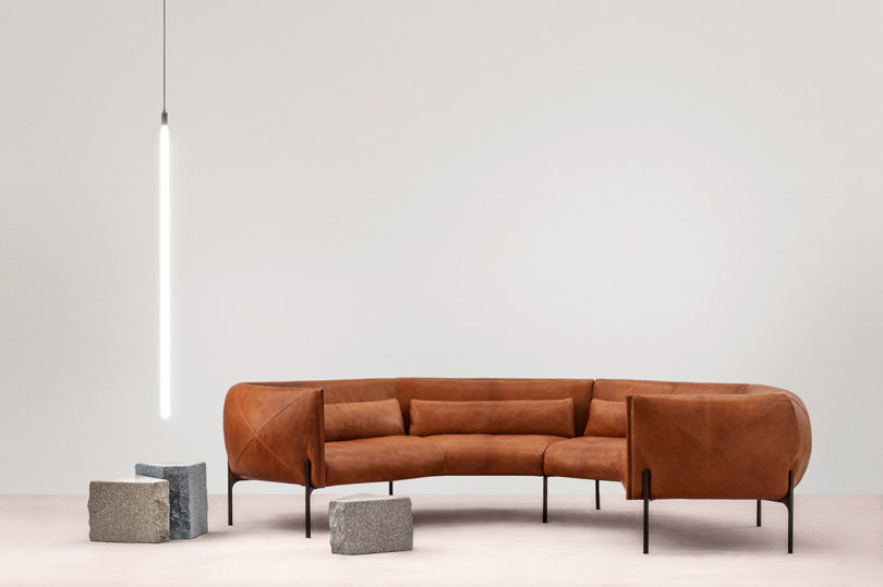 sofa，furniture，Leather sofa，Curved sofa，Otto，