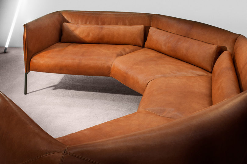 sofa，furniture，Leather sofa，Curved sofa，Otto，